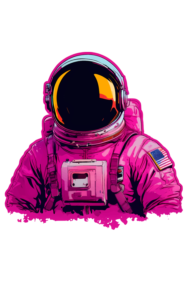 Pink Astronaut graffiti Unisex Half Sleeve T-Shirt