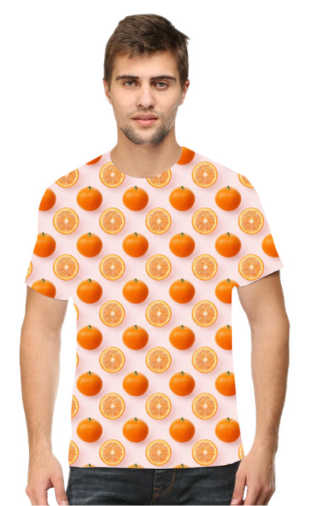 Oranges Pattern Men's All-Over Printed T-Shirt by SnapPatch Brand