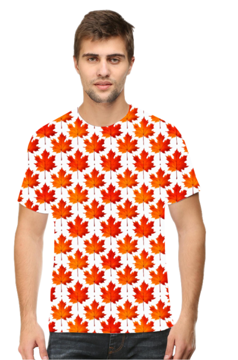 Maple leaf pattern Men's All-Over Printed T-Shirt by SnapPatch Brand